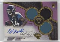 Rookie Autographed Triple Relics - T.J. Yeldon #/70