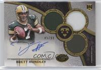 Rookie Autographed Triple Relics - Brett Hundley #/99