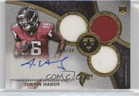 Rookie Autographed Triple Relics - Justin Hardy #/99