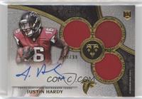 Rookie Autographed Triple Relics - Justin Hardy #/99