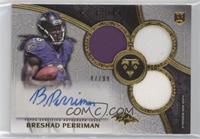 Rookie Autographed Triple Relics - Breshad Perriman #/99