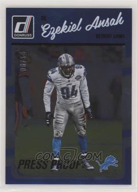 2016 Donruss - [Base] - Press Proof Black #101 - Ezekiel Ansah /10