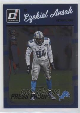 2016 Donruss - [Base] - Press Proof Black #101 - Ezekiel Ansah /10