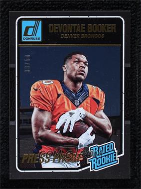 2016 Donruss - [Base] - Press Proof Gold #366 - Rated Rookies - Devontae Booker /50