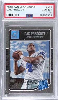 2016 Donruss - [Base] #362 - Rated Rookies - Dak Prescott [PSA 10 GEM MT]