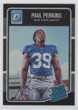 2016 Donruss Optic - [Base] - Black #189 - Rated Rookie - Paul Perkins /25