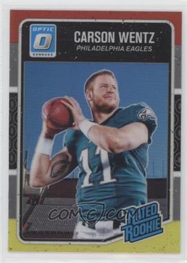 2016 Donruss Optic - [Base] - Red and Yellow #156 - Rated Rookie - Carson Wentz