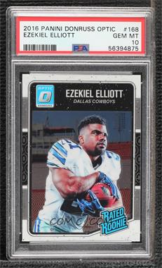 2016 Donruss Optic - [Base] #168 - Rated Rookie - Ezekiel Elliott [PSA 10 GEM MT]