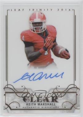 2016 Leaf Trinity - Clear Autographs - Bronze #CA-KM1 - Keith Marshall