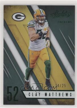 2016 Panini Absolute - [Base] - Spectrum Green #70 - Clay Matthews /25