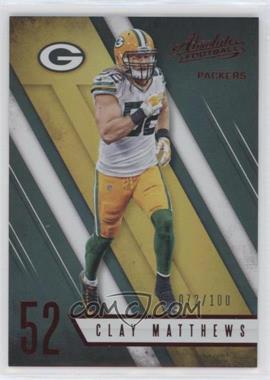 2016 Panini Absolute - [Base] - Spectrum Red #70 - Clay Matthews /100