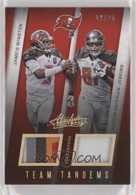 2016 Panini Absolute - Team Tandems Materials - Prime #19 - Austin Seferian-Jenkins, Jameis Winston /25