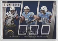 Antonio Gates, Melvin Gordon, Philip Rivers #/99