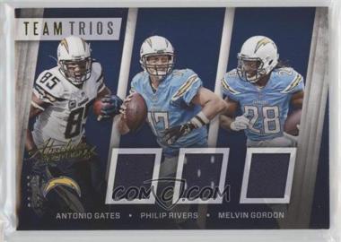 2016 Panini Absolute - Team Trios Materials #13 - Antonio Gates, Melvin Gordon, Philip Rivers /99