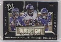 Teddy Bridgewater, Adrian Peterson, Stefon Diggs #/50