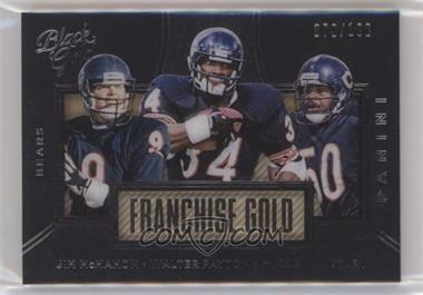 2016 Panini Black Gold - Franchise Gold - White Gold #FG18 - Jim McMahon,  Walter Payton, Mike Singletary /100