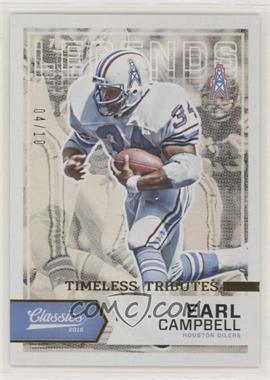 2016 Panini Classics - [Base] - Timeless Tributes Gold #192 - Legends - Earl Campbell /10