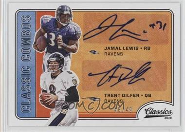 2016 Panini Classics - Classic Combos Signatures #CC-JT - Jamal Lewis, Trent Dilfer /49