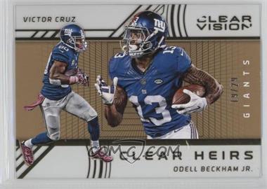 2016 Panini Clear Vision - Clear Heirs - Gold #6 - Victor Cruz, Odell Beckham Jr. /29