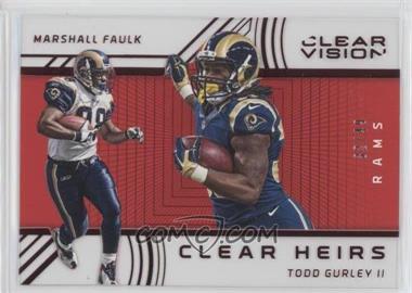 2016 Panini Clear Vision - Clear Heirs - Red #8 - Marshall Faulk, Todd Gurley II /49