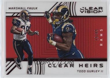 2016 Panini Clear Vision - Clear Heirs - Red #8 - Marshall Faulk, Todd Gurley II /49