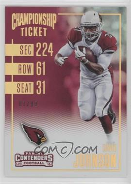 2016 Panini Contenders - [Base] - Championship Ticket #14 - Season Ticket - David Johnson /99