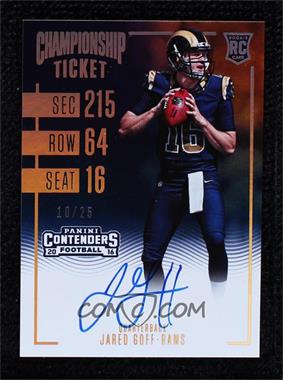 2016 Panini Contenders - [Base] - Championship Ticket #301 - Rookie Ticket RPS - Jared Goff /25