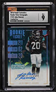 2016 Panini Contenders - [Base] - Cracked Ice Ticket #102 - Rookie Ticket - Jalen Ramsey /24 [CSG 9 Mint]