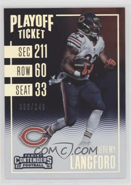 2016 Panini Contenders - [Base] - Playoff Ticket #27 - Season Ticket - Jeremy Langford /249