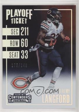 2016 Panini Contenders - [Base] - Playoff Ticket #27 - Season Ticket - Jeremy Langford /249