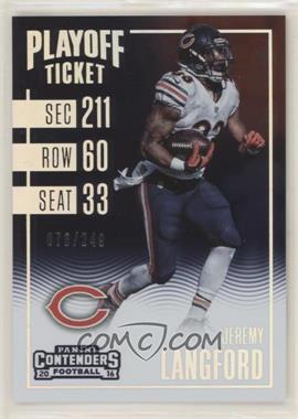 2016 Panini Contenders - [Base] - Playoff Ticket #27 - Season Ticket - Jeremy Langford /249