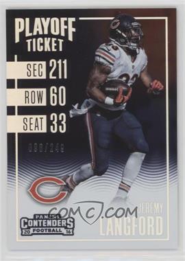 2016 Panini Contenders - [Base] - Playoff Ticket #27 - Season Ticket - Jeremy Langford /249