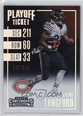 2016 Panini Contenders - [Base] - Playoff Ticket #27 - Season Ticket - Jeremy Langford /249