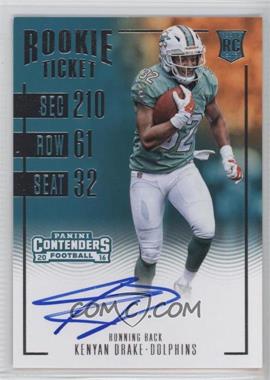 2016 Panini Contenders - [Base] #312 - Rookie Ticket RPS - Kenyan Drake