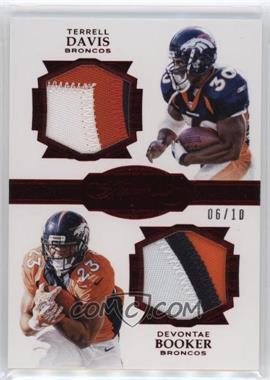 2016 Panini Flawless - Dual Diamond Memorabilia - Ruby #DDTD - Devontae Booker, Terrell Davis /10