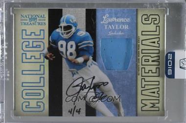 2016 Panini Honors - Recollection Collection #09NTCM-4 - Lawrence Taylor (2009 Playoff National Treasures College Materials) /4 [Buyback]