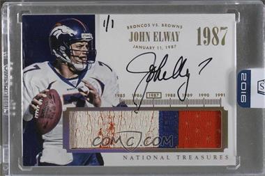 2016 Panini Honors - Recollection Collection #14PNT-TNMJE - John Elway (2014 Panini National Treasures) /1 [Buyback]