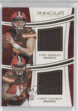 2016 Panini Immaculate Collection - Immaculate Dual Jerseys #KL - Cody Kessler, Corey Coleman /99