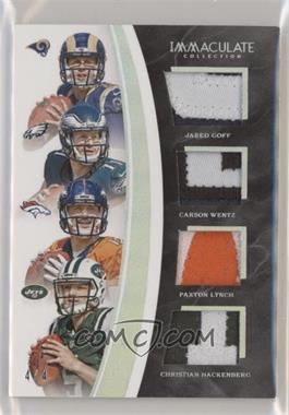 2016 Panini Immaculate Collection - Immaculate Quad Jerseys - Platinum Prime #GWLH - Jared Goff, Carson Wentz, Paxton Lynch, Christian Hackenberg /4