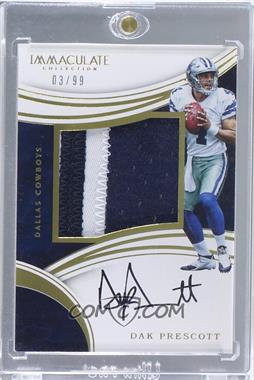 2016 Panini Immaculate Collection - Premium Patch Rookie Autographs #DP - Dak Prescott /99