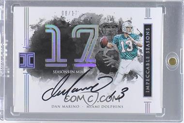 2016 Panini Impeccable - Impeccable Seasons Autographs #6 - Dan Marino /17