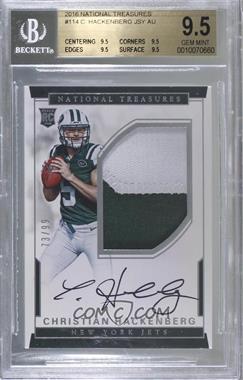 2016 Panini National Treasures - [Base] #114 - RPS Rookie Patch Autograph - Christian Hackenberg /99 [BGS 9.5 GEM MINT]