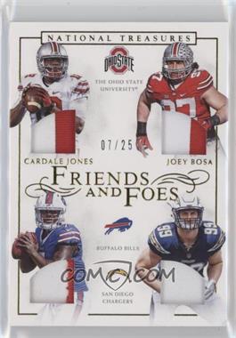 2016 Panini National Treasures - Friends and Foes Quad - Prime #29 - Cardale Jones, Joey Bosa /25