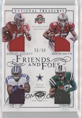 2016 Panini National Treasures - Friends and Foes Quad #12 - Devin Smith, Ezekiel Elliott /99