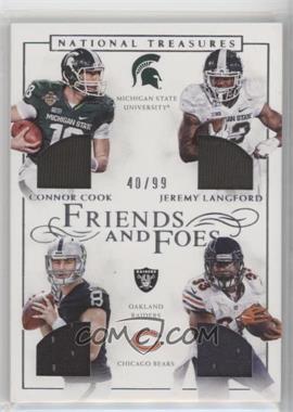 2016 Panini National Treasures - Friends and Foes Quad #26 - Connor Cook, Jeremy Langford /99