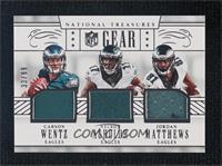 Carson Wentz, Nelson Agholor, Jordan Matthews #/99