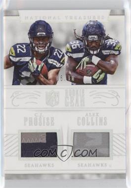 2016 Panini National Treasures - Rookie NFL Gear Combo - Holo Silver Prime #14 - C.J. Prosise, Alex Collins /10