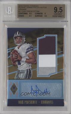 2016 Panini Phoenix - RPS Jumbo Autograph Patch - Orange #RAP-DP - Dak Prescott /99 [BGS 9.5 GEM MINT]