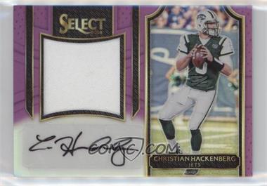 2016 Panini Select - Jumbo Rookie Signature Swatches - Purple Prizm #JS-CH - Christian Hackenberg /49