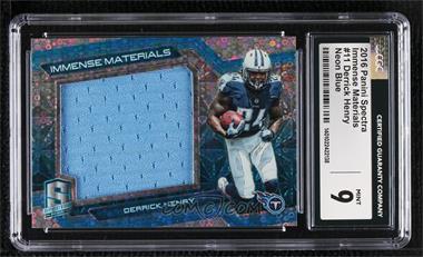 2016 Panini Spectra - Immense Materials - Neon Blue #11 - Derrick Henry /99 [CGC 9 Mint]